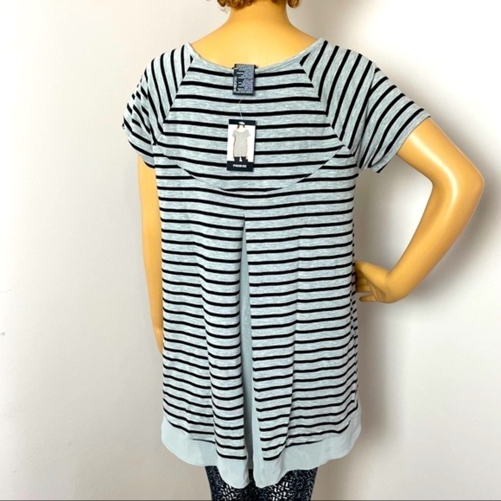 Premise Striped Blouse – Gray/Black, Size Medium